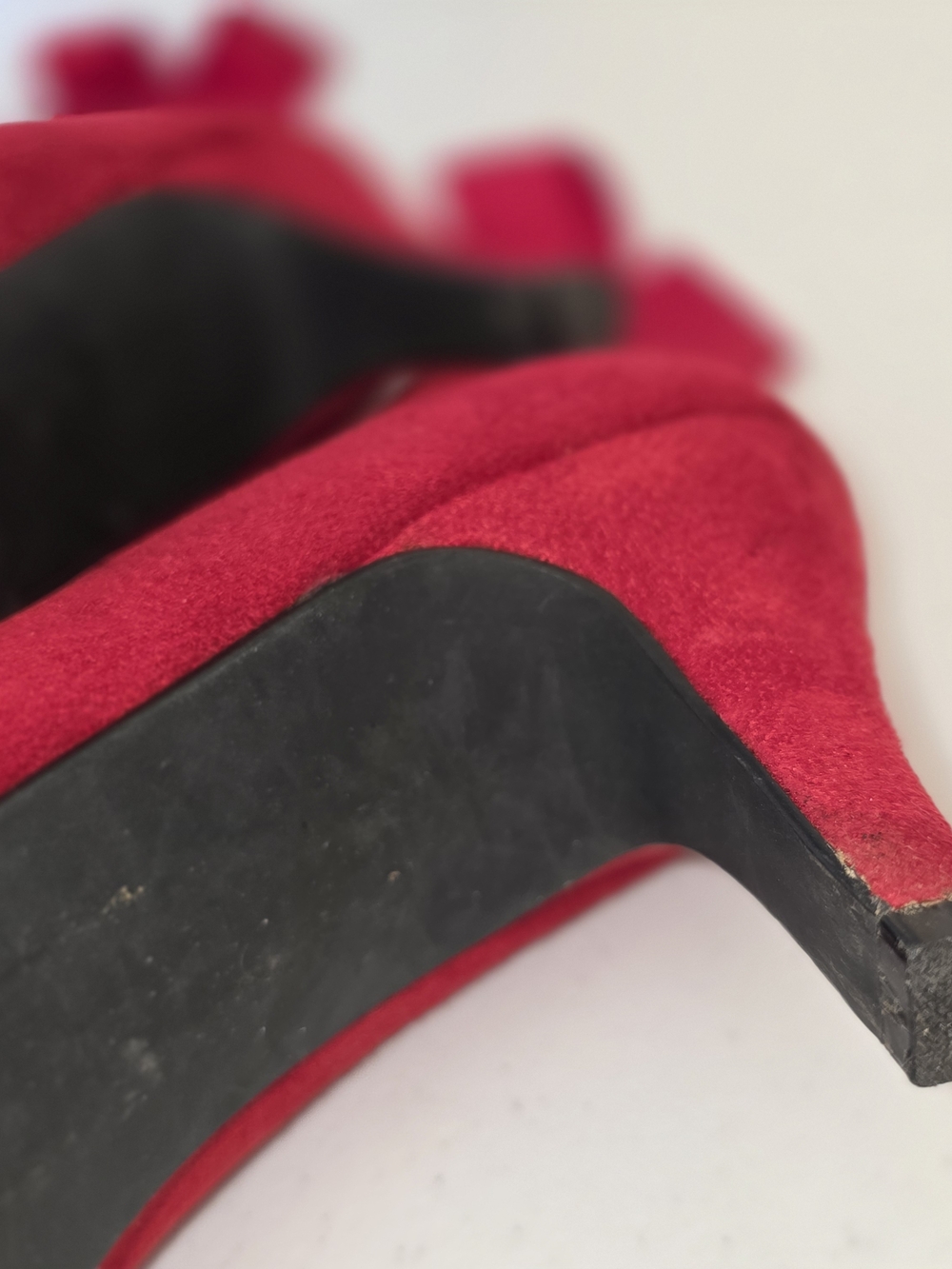 Impo Tarra Red Faux Suede Bow Back Ankle Boots‎ Shooties - Size 6.5 - Picture 8 of 8